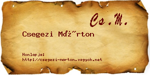 Csegezi Márton névjegykártya