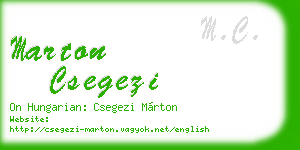 marton csegezi business card